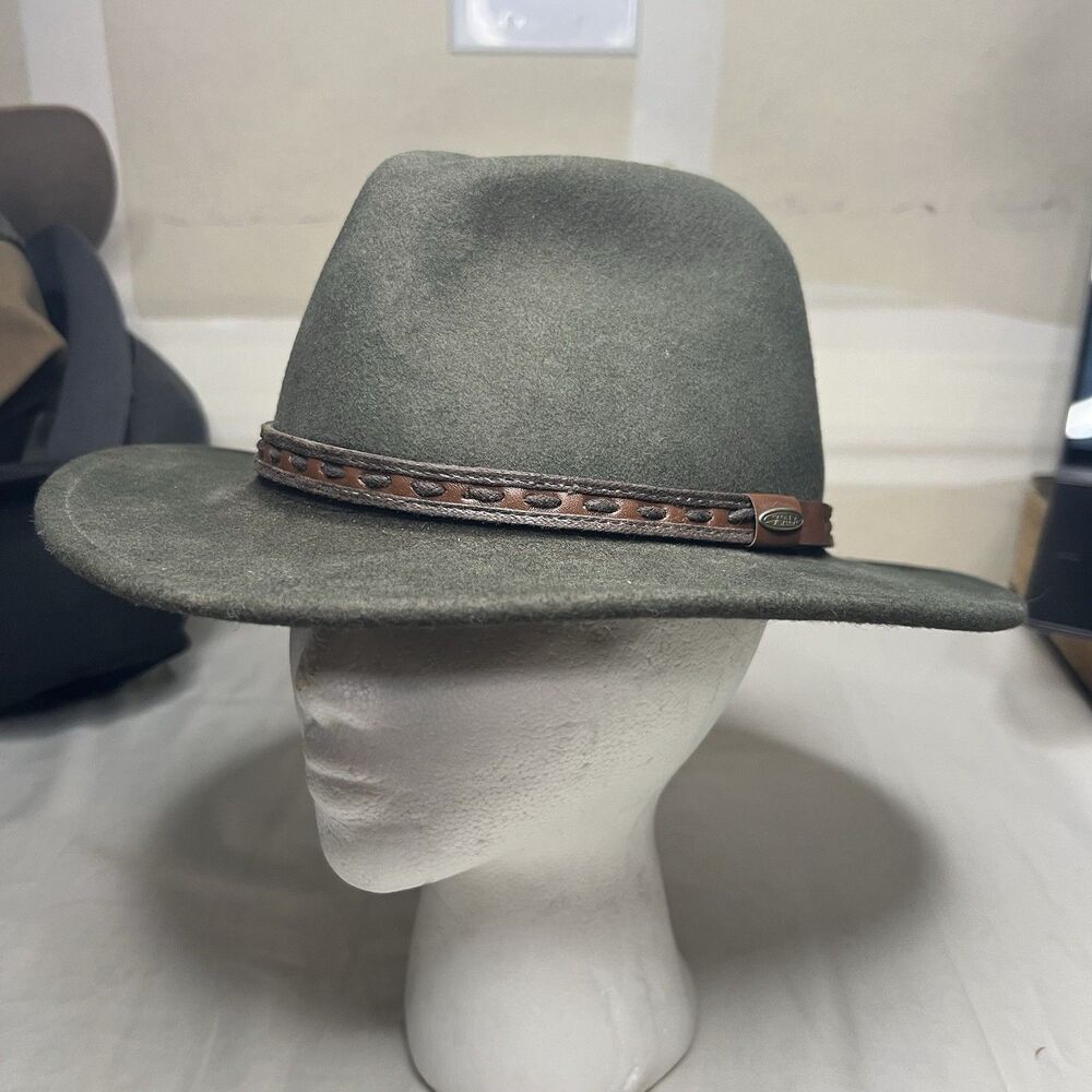 Scala Classico Fedora Hat Men's M Green Wool Four Seasons Felt Dorfman Pacific